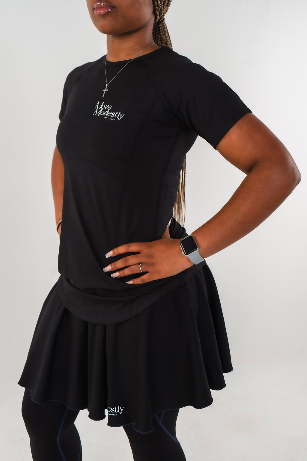 modest activewear t-shirt dress Connect T-Shirt Dress - Modest Activewear T-Shirt, Pink/Reflex Blue L